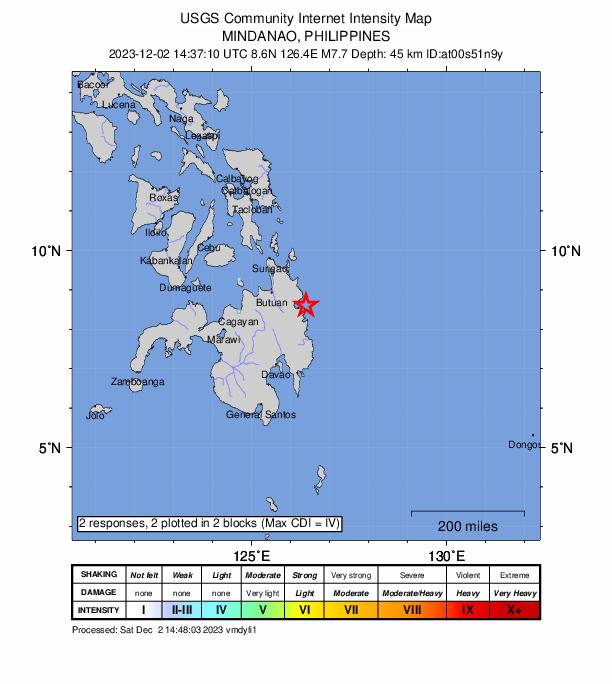 菲律宾棉兰老岛12月2日22