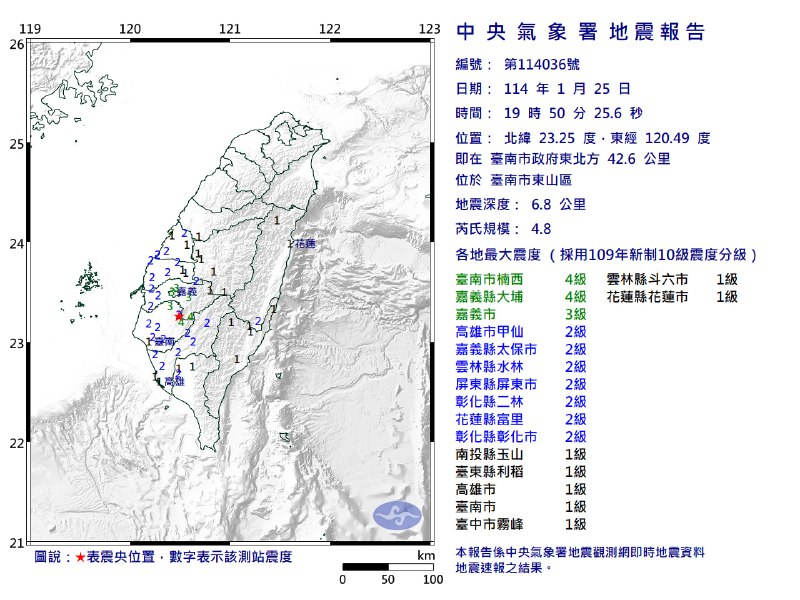 台湾台南市25日19